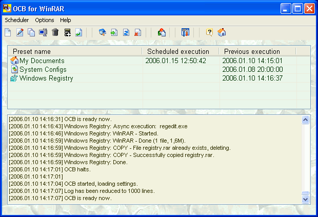 One-click BackUp is an easy-to-use file backup manager for WinRAR.