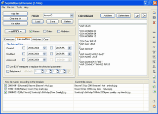 Batch file rename and other kinds of processing; photo and music files support.